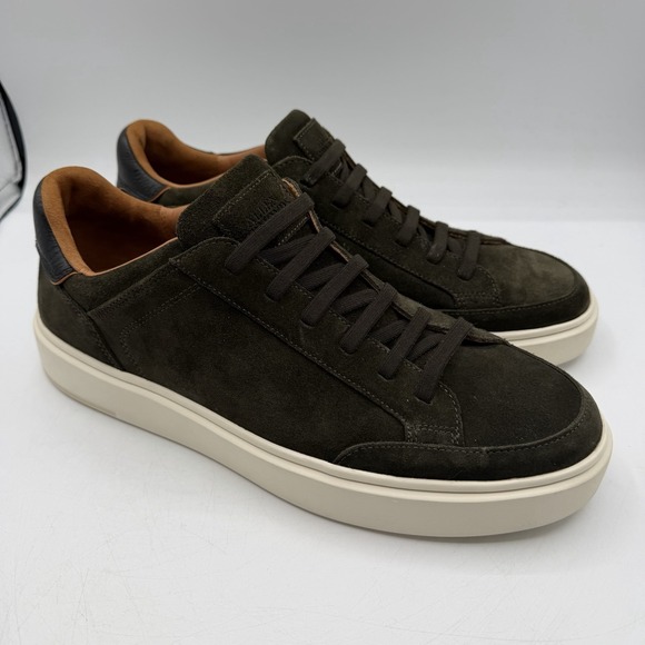 Allen Edmonds Oliver Shoes Mens Sz 11.5 D Olive Green Suede Sneakers Slip On
